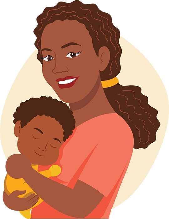 mother holding baby free clipart